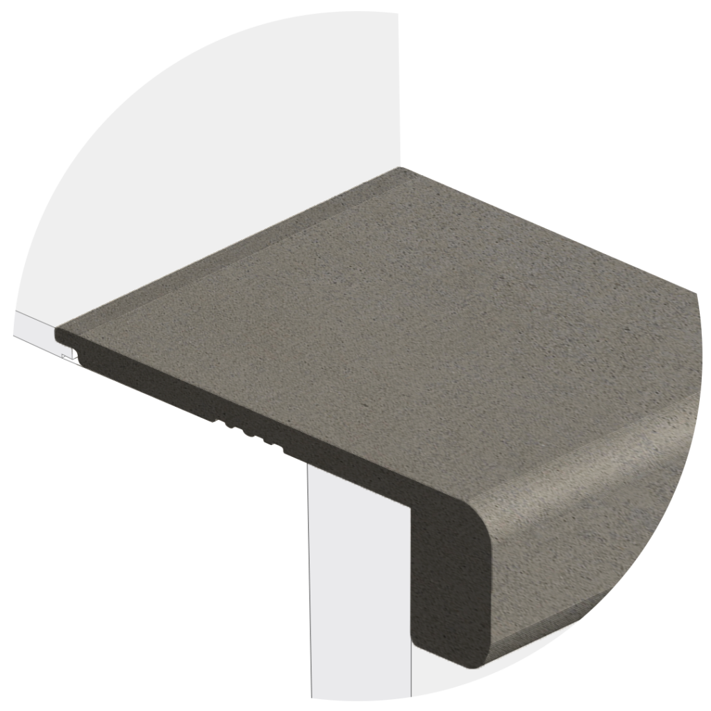 Gabbro Stair Nose 340 Luxury Vinyl Tile Flooring Powerhold LVT